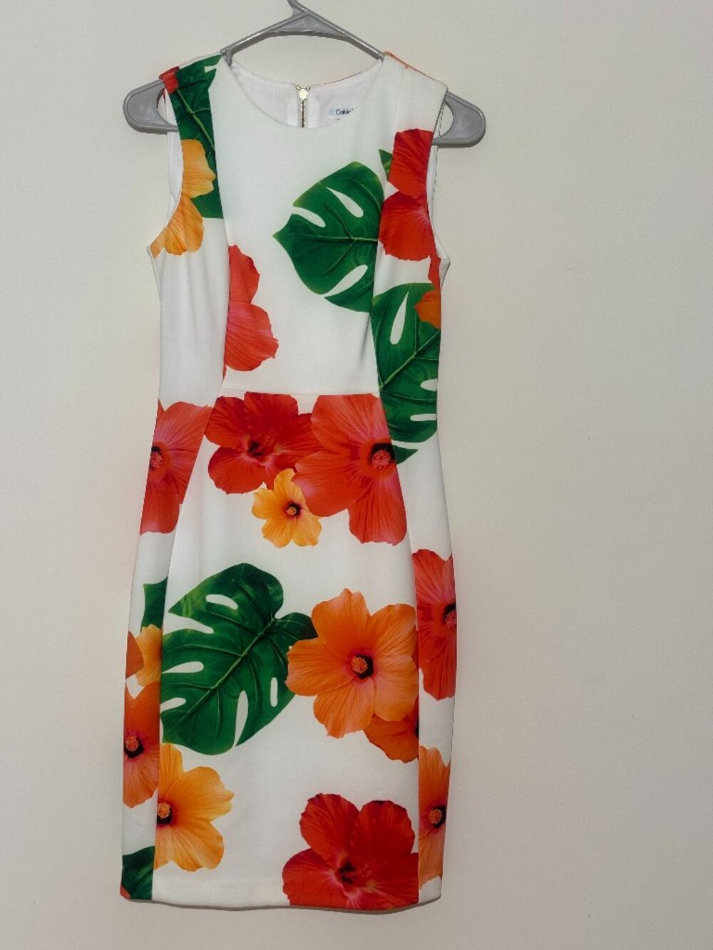 Calvin Klein Floral Tropical Hibiscus Sheath Dress 4